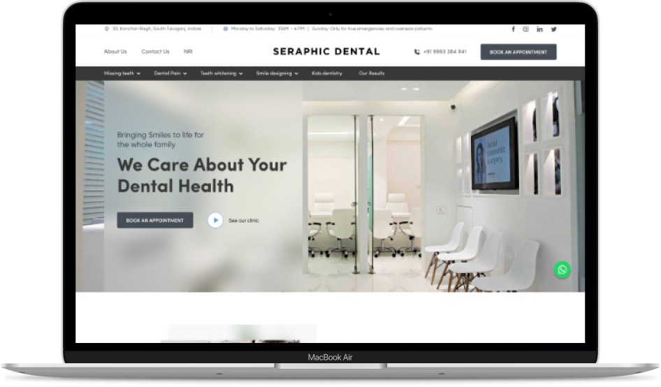 Seraphic Dental – Website Design